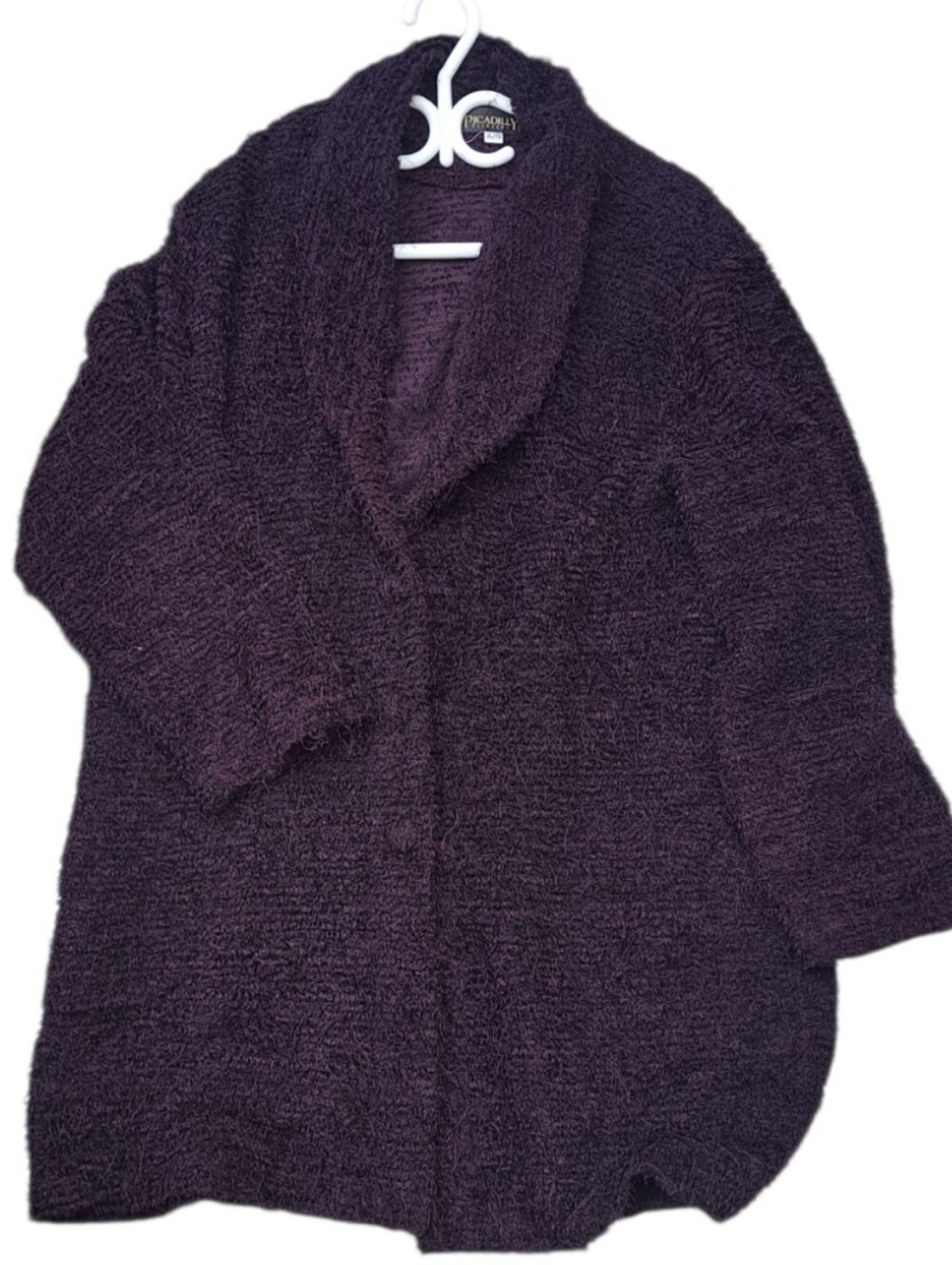 Picadilly Fashion Plum Open-Front Cozy Cardigan